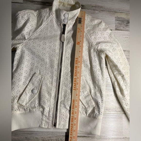 Coach Eyelet Raglan off white Bomber Jacket - size XXS preloved - Picture 9 of 14